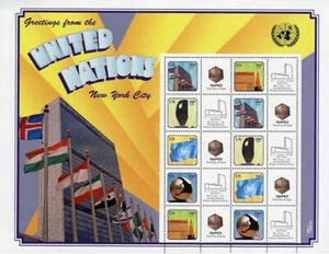 United Nations S31v2 NY 2009 98c Napex Personalized Sheet Version 2 Blue Gum - Picture 1 of 1