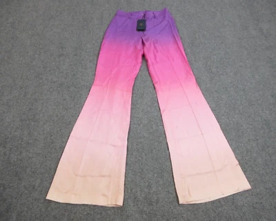 DMN Paris Pants Womens 34 Pink Silk Paula Lightweight High Rise Sunrise Mauve - Image 1 of 4