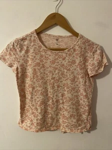 Gap kids T-shirt Peach Floral Size Large - Picture 1 of 7