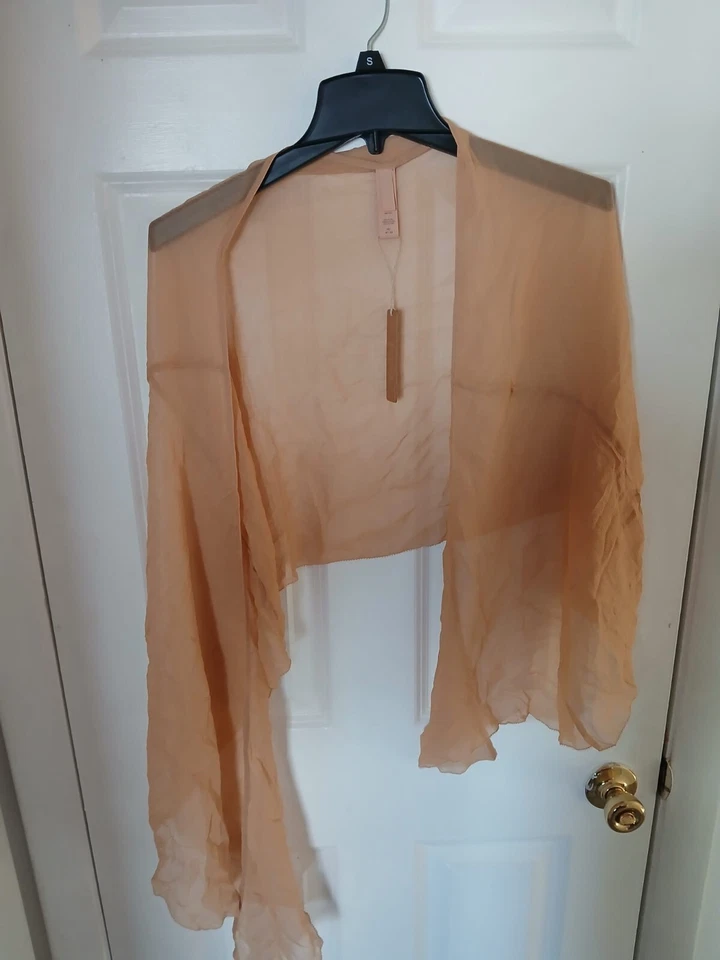 Skims Cover Up Wrap Skirt Womens 4X Ochre Crinkle Silk CU-SKT-3078 G25-168