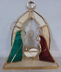 Belén Escoria Vidrio Estilizado Epifanía Navidad 5.5" W x 7.25" H x 2.25" D - Imagen 1 de 8