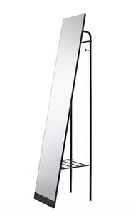 Black Rectangle Cheval Standing Metal Mirror - Picture 1 of 7