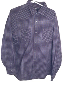Banana Republic Shirt Mens XL Burgundy Check Pearl Snap Odin Long Sleeve Western - Picture 1 of 10