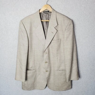 A Versace Jacket Sport Coat 2 Button Gray Herringbone US 44L 100% Wool Italy - Image 1 of 4