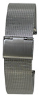 20mm & 22mm Silver Fine Milanese Two Piece Stainless Steel Mesh Strap Bracelet