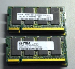 LAPTOP MEMORY 256MB DDR PC2700 333MHz CL2.5 VARIOUS BRANDS SCHOOL SURPLUS - Picture 1 of 1