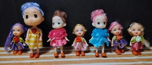 NEW 4.5"  OR Smaller Ddung Cute Asian Fashion Dolls Lot Of 7 keychain, Backpack  - Picture 1 of 9