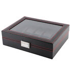 10Slot Watch Box Travel Carbon Fiber Case Jewelry Display Storage Collector BGS