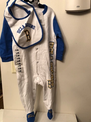 NCAA UCLA California Los Angeles Bruins Infant/Toddler Footed Pajamas w/bib-NEW! Cover