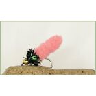 Mop Flies, 6 x Pink GH Fritz Collar Mop Fishing Flies, size 10 Hook, Wotsit Fly