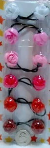 rose pink big ball ELASTIC hair Scrunchie tie bead girl Balls Ponytail Holder - Picture 1 of 2