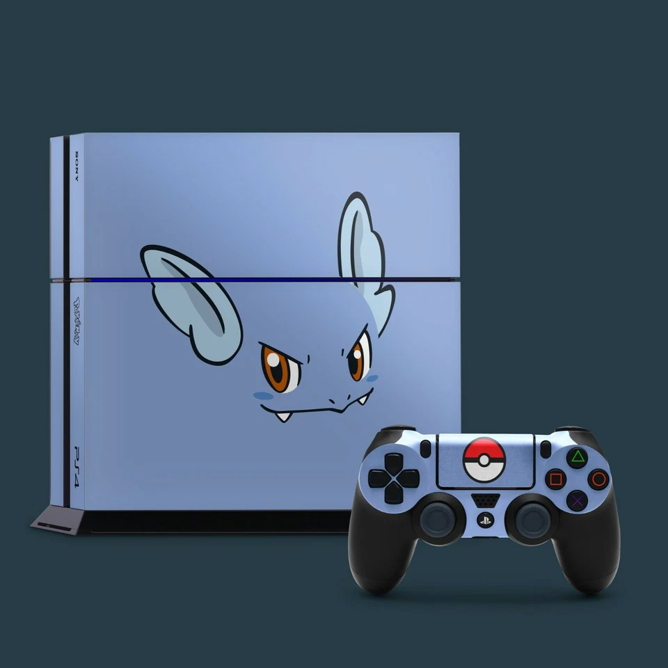 PS4 Vinyl Skin & 2x Controller Skins, Pokémon Themed. - Image 1 of 1