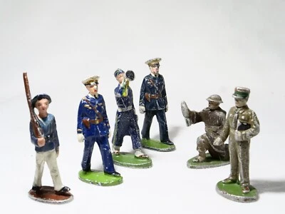 Quiralu Lot 6 soldats français Seconde guerre mondiale métal 55 mm ancien - Photo 1/4