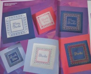 Cross Stitch Chart Only - Pretty Stitched Bead Embellished Thank You Cards - Picture 1 of 1
