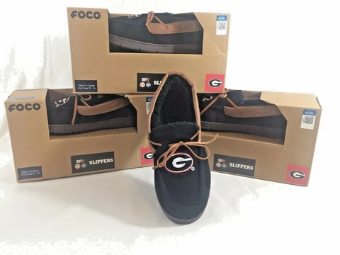 Georgia Bulldogs FOCO Black Corduroy Men's Slippers Cover