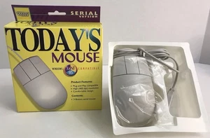 Vintage Today's Mouse Ps/2 Version 3 Button Serial Computer Mouse Windows 95 NEW - Picture 1 of 9