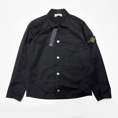 100% AUTHENTIC STONE ISLAND SIZE S SMALL MENS OVERSHIRT BLACK GARBADINE SHIRT - Image 1 of 4