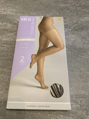 Nuevas Pantimedias Silk Impressions Transparente Cintura Alta Café Grano Marrón L 2 Ok Foto 1 de 3