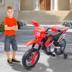6V Electric Kid Ride on Car Dirt Bike Battery Motorcycle Toy w/ Training Wheels - Picture 1 of 11