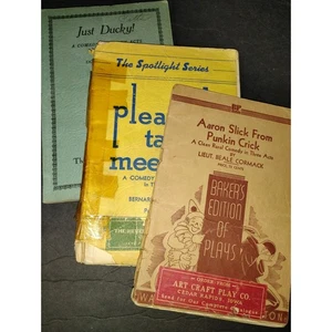 RARE 3 Comedy Play Scripts Aaron Slick Just Ducky Pleased ta Meetcha Early 1900 - Picture 1 of 16