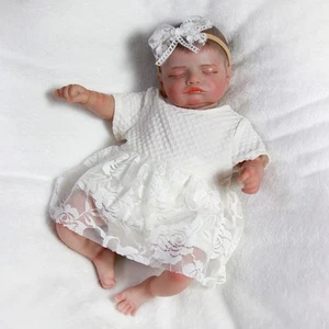 Muñecas renacidas realistas hechas a mano de 16" vinilo silicona linda muñeca recién nacida bebé niña - Imagen 1 de 6