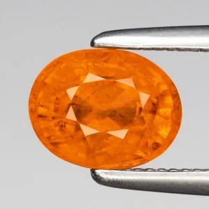 💎 1,34ct 6,5x5mm Oval Natürlicher Orange Spessartit Granat - Afrika Edelstein - Bild 1 von 4