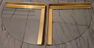 Vintage Messing und Glas Eckregal 12” x 12” (X2) einfache Installation - Bild 1 von 10