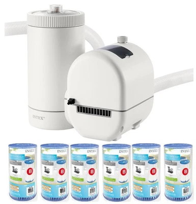 Intex 2500GPH Krystal Clear Pool Filter Pump and 6 Type B Filter Cartridges - Image 1 of 4