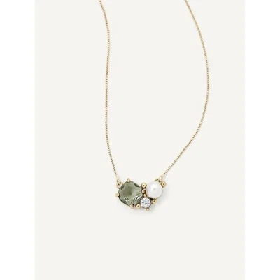 Collar Colgante Olive & Piper Sadie Oro Buey/Verde 16" +3" ext Placa Oro 14K Foto 1 de 4