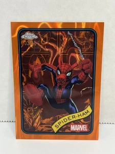 2025 Topps Chrome Marvel SPIDER-HAM orange refractor #03/25 - Picture 1 of 10