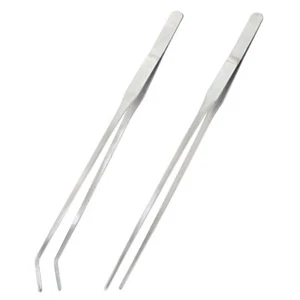 Aquarium Tweezers Extra Long 10.6 Inches Stainless Steel Straight And Curved - Picture 1 of 5