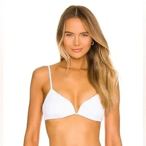 L*Space geripptes Helena Bikini Oberteil in weiß Größe S - Bild 1 von 6