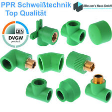PPR Fittings DVGW, Rohr Schweißtechnik PP-R, T-Stück Winkel Muffe Verbinder Grün