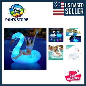 Elegant Solar-Powered Swan Pool Float - 42" Color-Changing Design for Adults - Bild 1 von 9