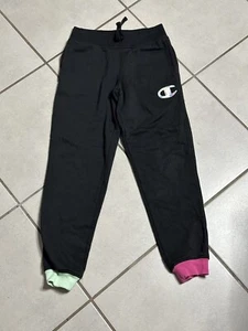 Champion Girls Black Sweatpants Athletic Wear Size M - Picture 1 of 8