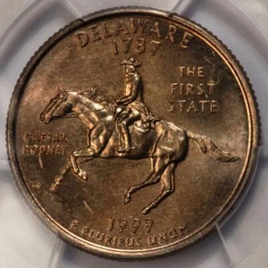 1999 D PCGS MS65 Improperly Annealed Planchet Delaware Quarter Mint Error Wow - Picture 1 of 4
