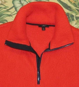 J CREW Red 1/2 Zip Popover Fleece Jacket Small S - Picture 1 of 3