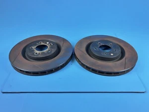08-15 MITSUBISHI LANCER EVO X FRONT SLOTTED BRAKE ROTORS STOPTECH PAIR - Picture 1 of 14