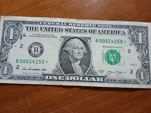 Duplicate Star Note  2013B error low print circulated FRN United States