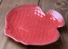 Fish Shaped Plate, Beach Decor, Red Stoneware Plate For Food Or A Candle