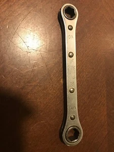 VINTAGE Snap On Tools 3/8-7/16 Box Ratcheting Wrench 6 Point,R1214S Standard SAE - Picture 1 of 9