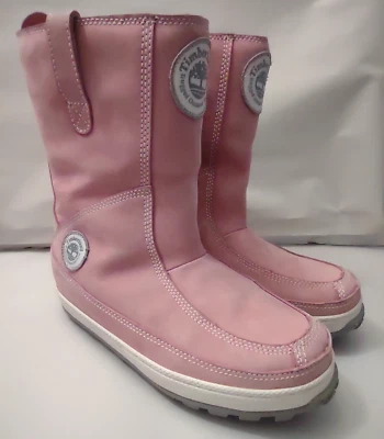 Timberland Botas de Invierno para Mujer Talla 6 Cuero Rosa Forrado Mukluk Nieve Y2K Foto 1 de 4