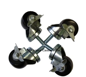DVLCASET58 Vending Machine Caster Set of 4 with Brakes, 2000 lbs Capacity - Picture 1 of 1