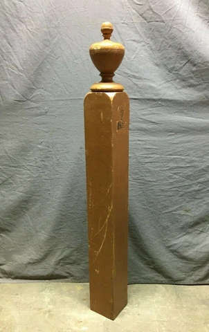 Antique Urn Top Finial Porch wood Newel Post 5x47 Old VTG Staircase 222-21B Cover