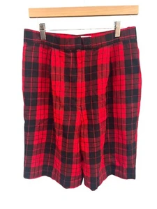 Pantalones Cortos De Colección JH Coleccionables Rojo Tartán Cuadros Lana Pura Tiro Alto Para Mujer Talla 12 - Imagen 1 de 7