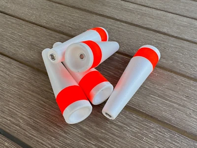 LOT OF 10 COMAL TACKLE 5" Popping Floats w/ Metal Eye Fishing Tackle RED/WHITE