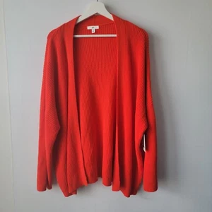 BP women's Open Front Cardigan size 3X long sleeve Red Ribbed - Picture 1 of 8