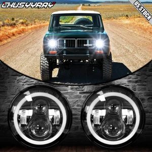 FOR International Harvester Scout II 1973-1980 pair 7" Inch Round LED Headlights - Picture 1 of 12