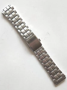 22mm - Silver Metal Watch Band - Stainless Steel Buckle - Picture 1 of 6