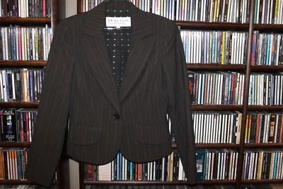 Trina Turk Pantalón a Rayas Blazer Traje Gris Pierna Ancha Pantalones 4 (b136) Foto 1 de 4